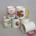 Haonai Customized Premium Grade A 11oz. Lime Sublimation Blank Mugs (Qty 36) Colored Handle and Rim as a present